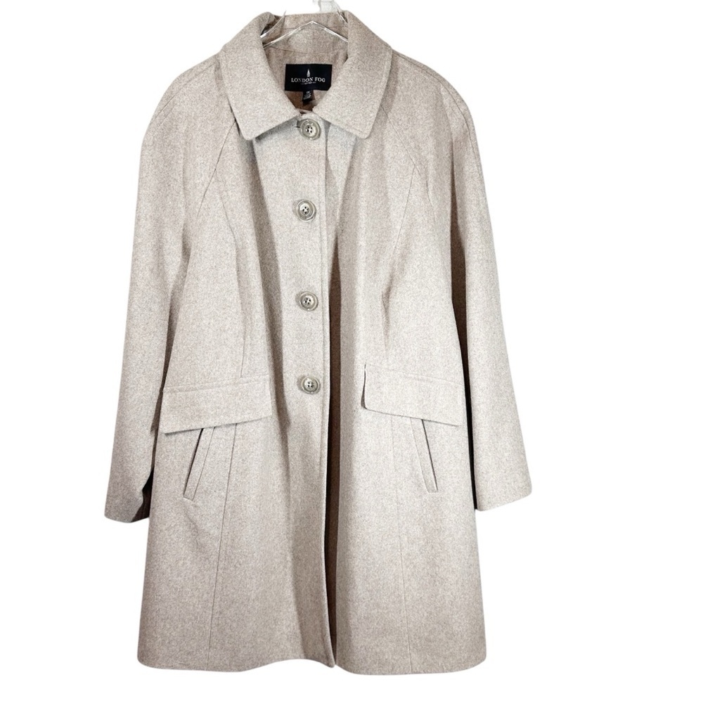 LONDON FOG Women's 3X Plus Size Single Breasted Tan Taupe Coat